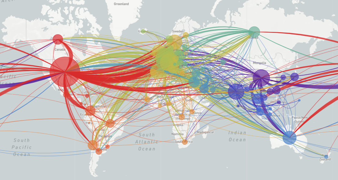 COVID-19 transmission as of May 30, 2020, from Nextstrain